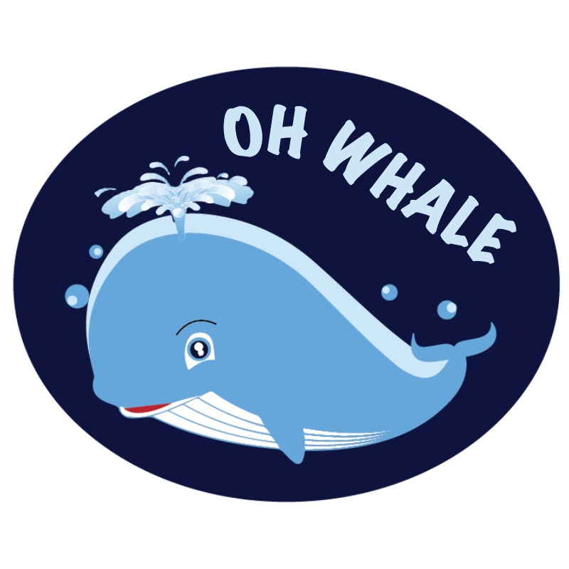Klistermärke Oh whale