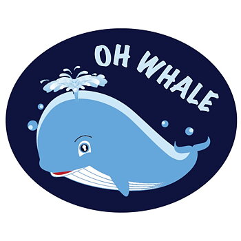 Klistermärke Oh whale