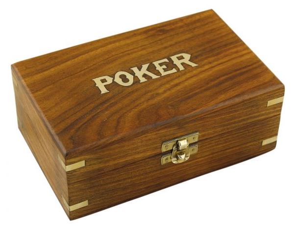Poker set i låda, dubbla lekar samt 100 chips,  18,5x11,5x7cm - 2