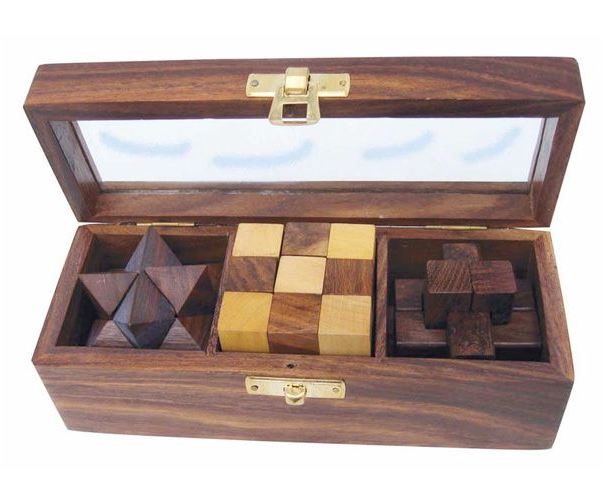 3 pussel spel i box 17,5cm