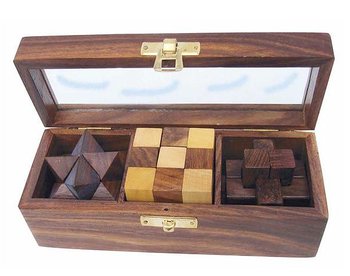 3 pussel spel i box 17,5cm