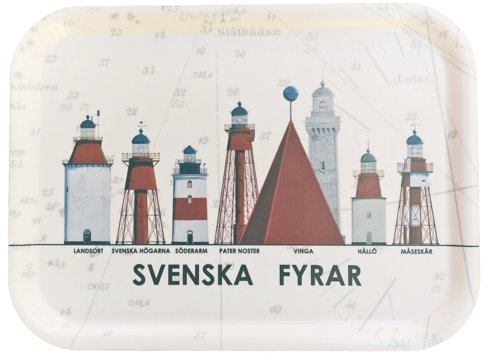 Bricka Svenska Fyrar Stor 
