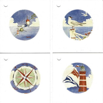 Gift tags 4 olika 7x7cm Katrin Kahl (40st/frp)