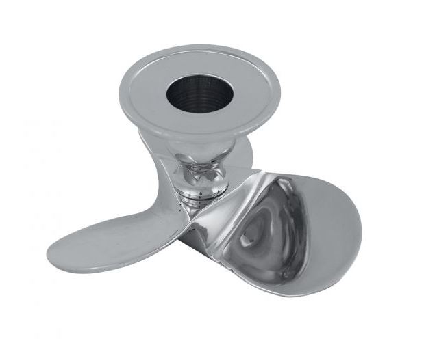 Propellerljusstake Nickel finish Ø: 10cm, H: 6cm