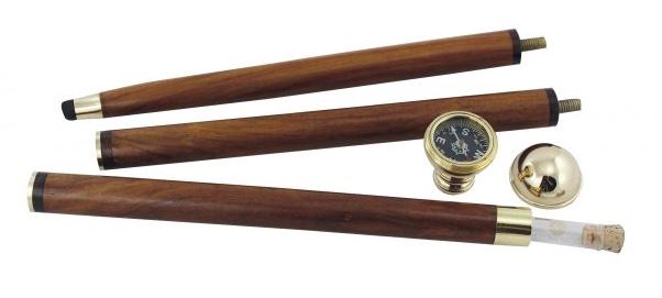 Käpp med kompass & glastub 92cm