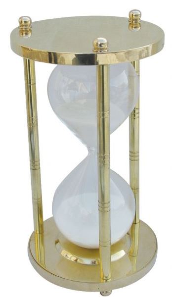 Timglas i mässing 60 minuter höjd 22cm