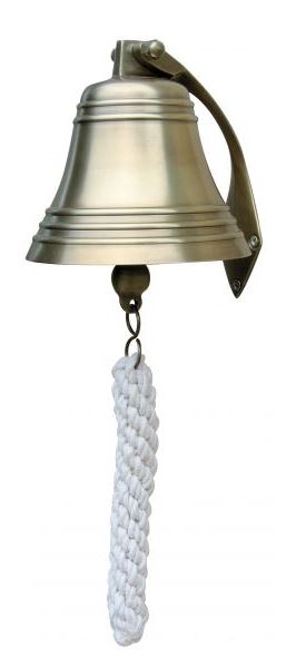 Skeppsklocka i antik patinerad mässing diameter 12,5cm