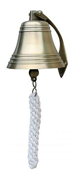 Skeppsklocka i antik patinerad mässing diameter 12,5cm