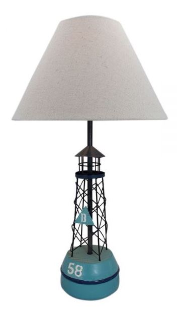 Lampa Boj trä/metall Höjd 53cm inkl lampskärm
