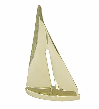 Segelbåt i mässing L.20cm H. 31cm