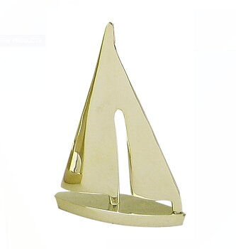 Segelbåt mässing L: 12cm, H: 19cm