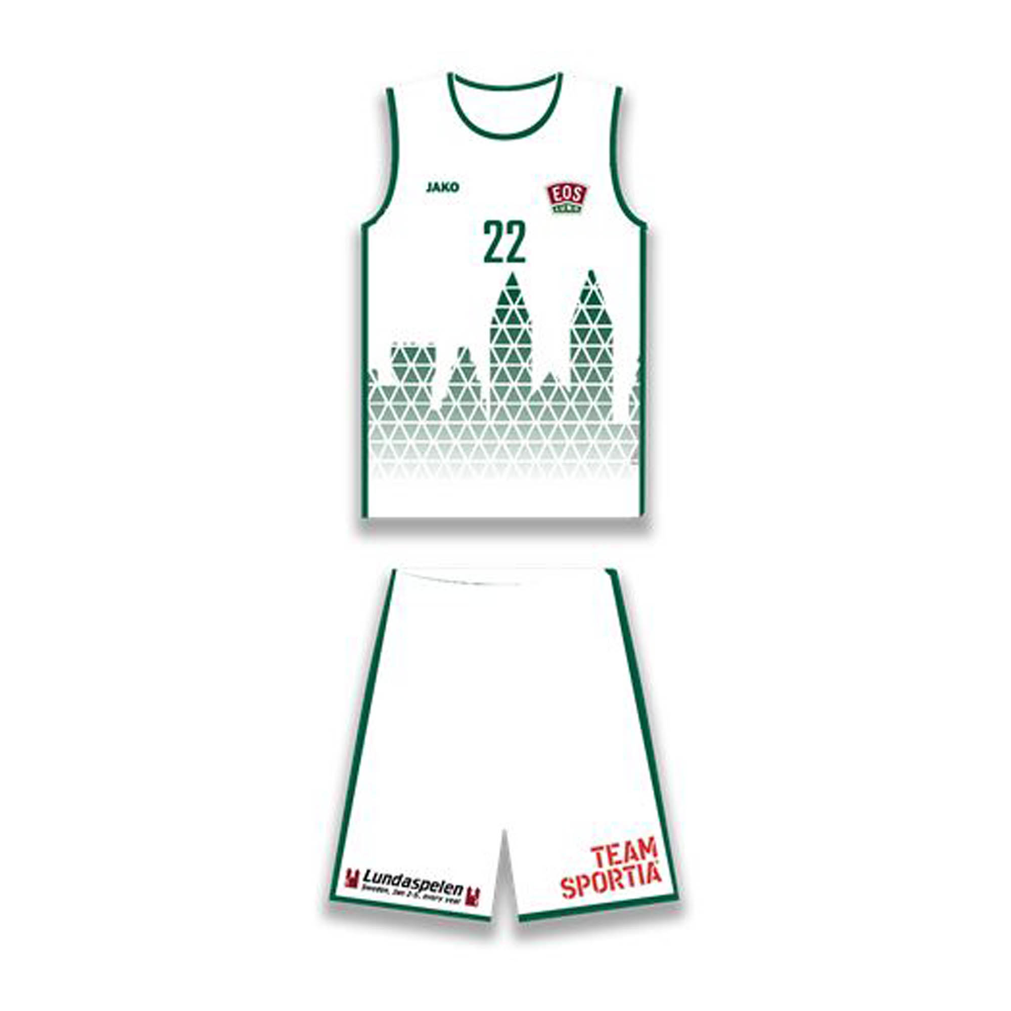 Match set Eos vändbart Green/White Jr (Eos Lund) - 3