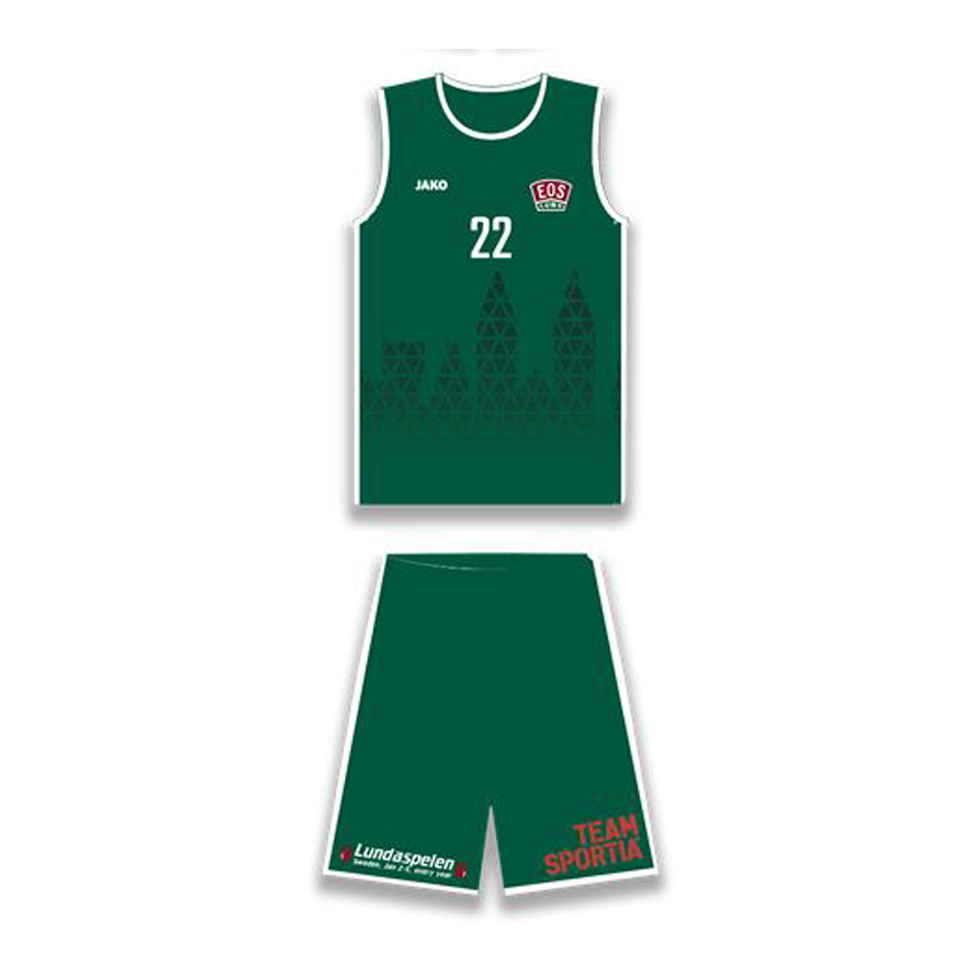 Match set Eos vändbart Green/White Sr (Eos Lund)