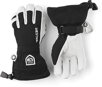Hestra Army Leather Heli Ski Jr Svart 5-finger Handskar