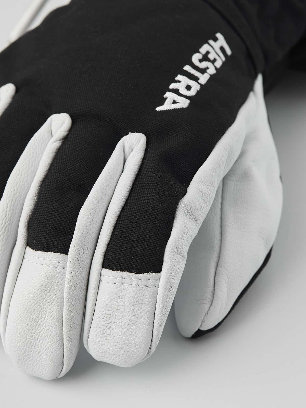 Hestra Army Leather Heli Ski Jr Svart 5-finger Handskar - 3
