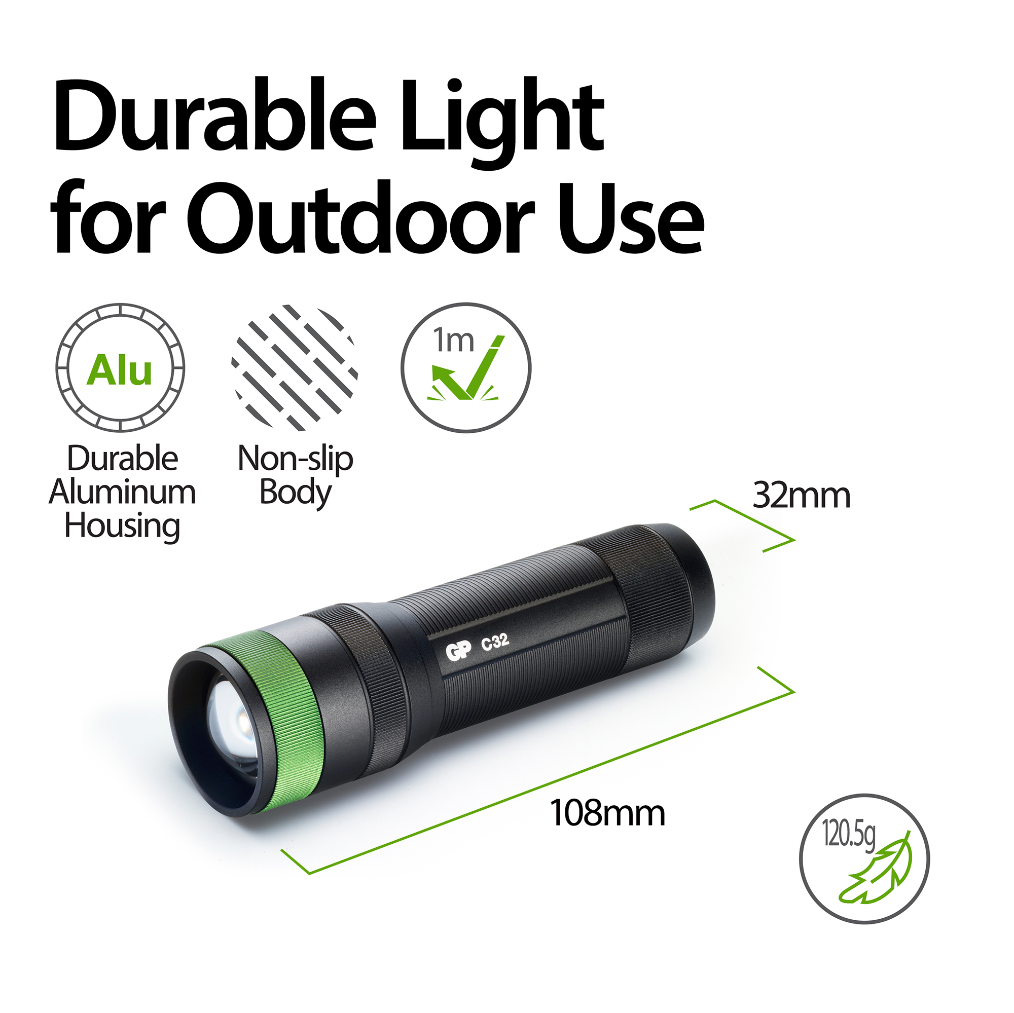 GP Ficklampa C32 250 Lumen 3xAAA - 7