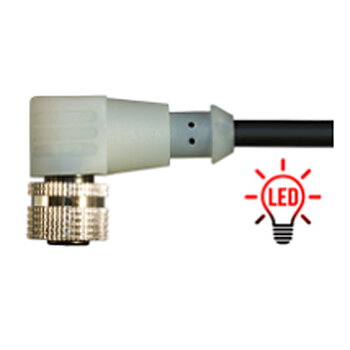 Givarkabel -  M12 3-pol. honkontakt - 5 m PUR kabel - LED för PNP-givare