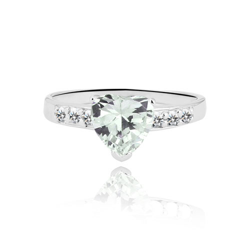 Sølvring Pure Heart - 925s 7mm Hjerteformet Cubic Zirconia - 2