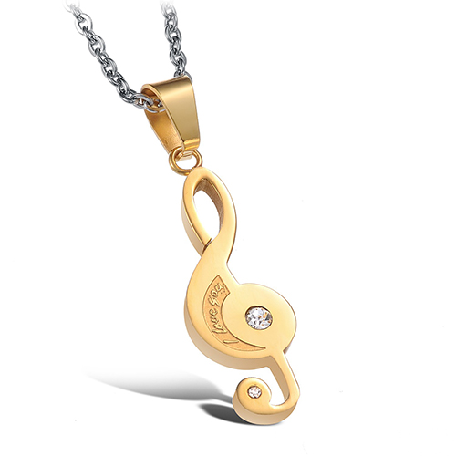 You are the perfect golden note in my life - Par Halsband med Cubic Zirconia (Set) - 3