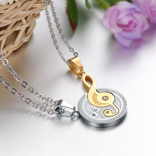 You are the perfect golden note in my life - Par Halsband med Cubic Zirconia (Set) - 4
