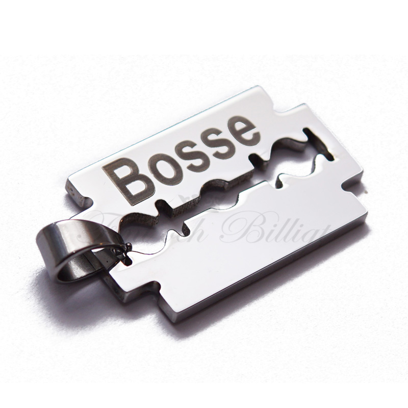 Barberblad - DogTag Halskæde ID tag Razor Design Sølv - 3