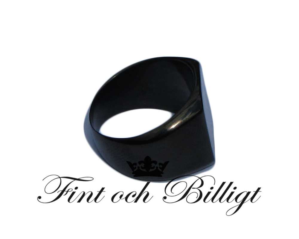 Big Black - Fräck Klackring i Glänsande Högblank Svart 316L Rostfritt Stål - 2