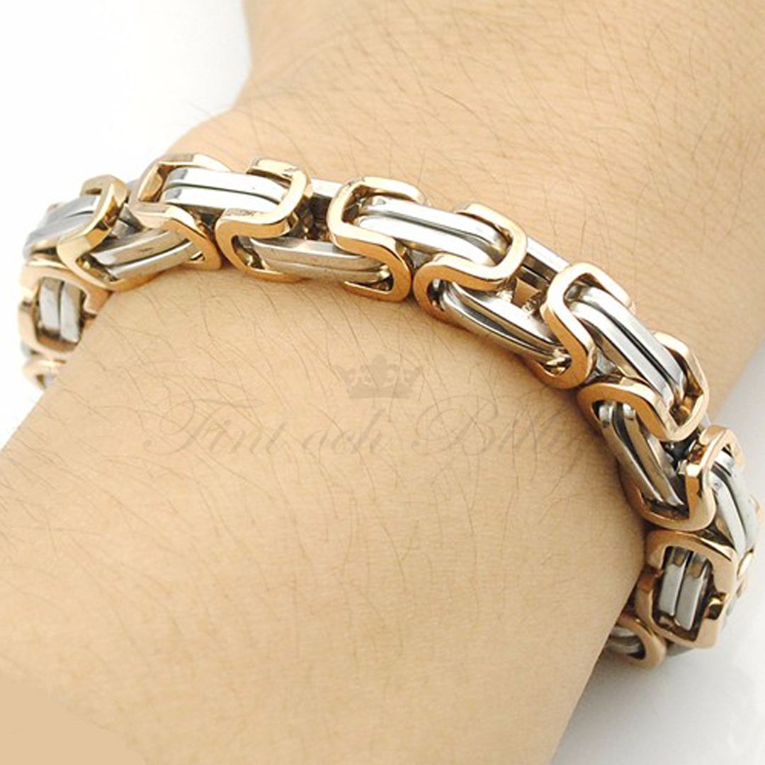 Kejsar Two Tone – Kejsararmband Byzantinsk länk Golden 10mm - 2