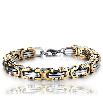 Kejsar Two Tone – Kejsararmband Byzantinsk länk Golden 10mm