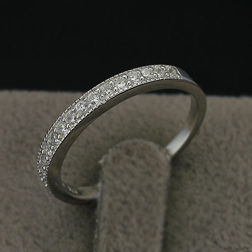 Eternityring Stars of Venice - 925s Silver Halvallians CZ Sten - 6