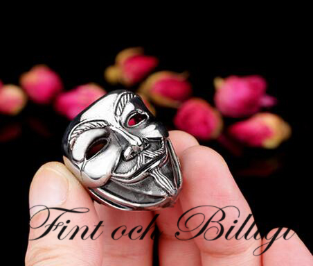 Punk Ring - Guy Fawkes Vendetta Mask - Mysterious V for Vendetta - 2