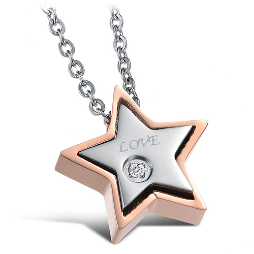 Love Star - Parhalskæde med Cubic Zirconia (stk.) - 3
