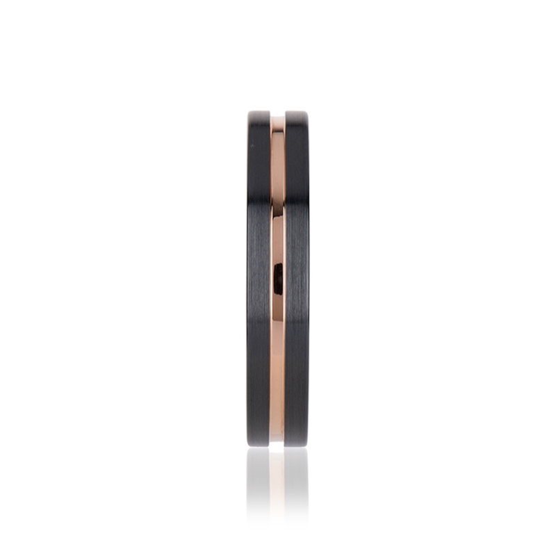 Ring - Goldpath Black Edition - Tungsten ring 18k Rose gold inlay - 5