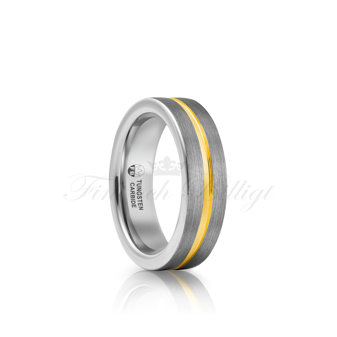 Ring - Goldpath - Tungsten Ring mat finish 18k guld indlæg - 3