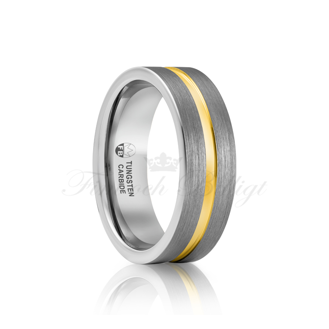 Ring - Goldpath - Tungsten Ring mat finish 18k guld indlæg - 2