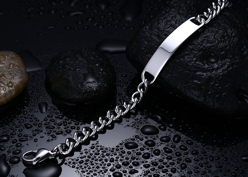 Armbånd Cuban Tag - ID armbånd 316L rustfrit stål 10mm*215mm - 4