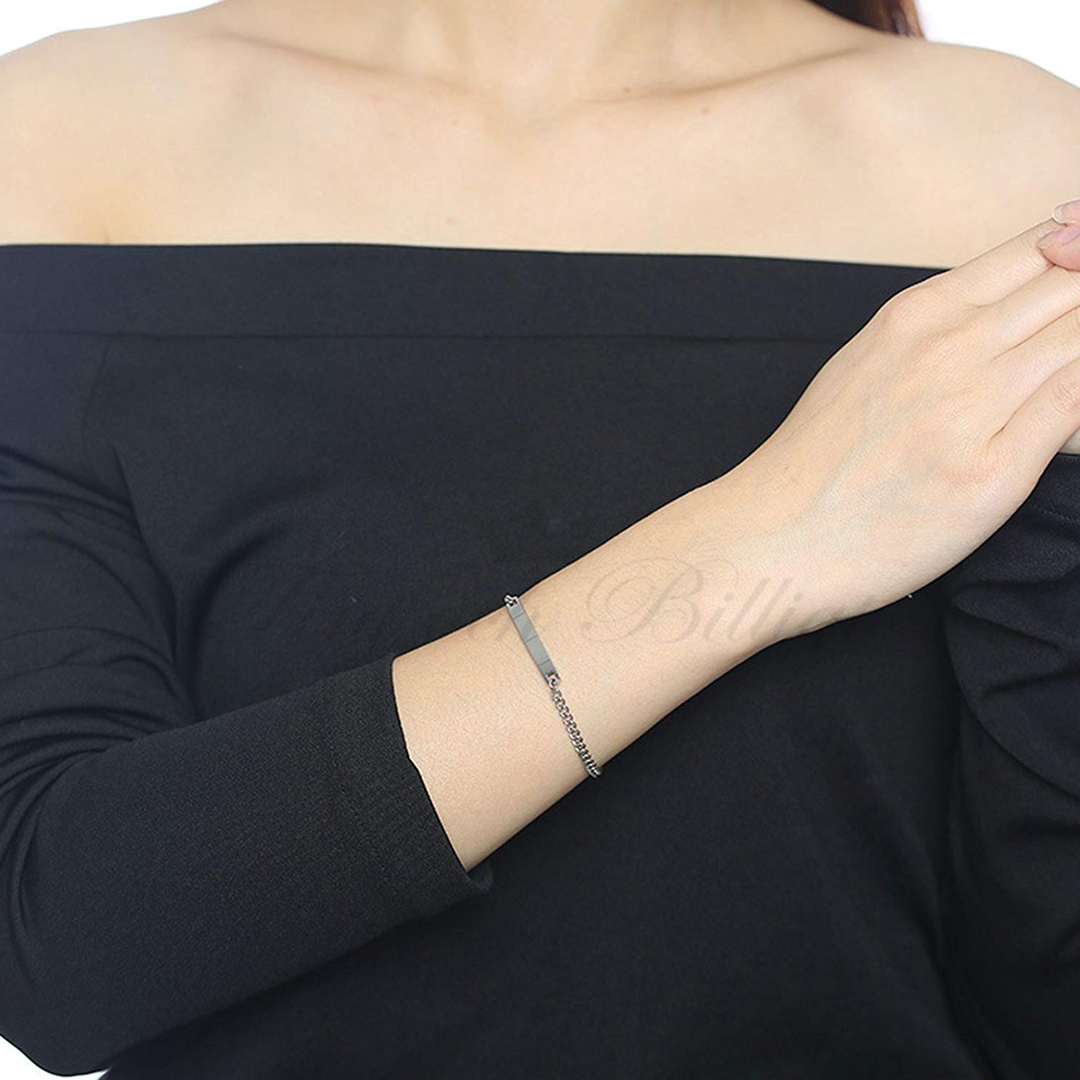 Armbånd Cuban Tag - ID armbånd 316L rustfrit stål 4mm*170-220mm - 6