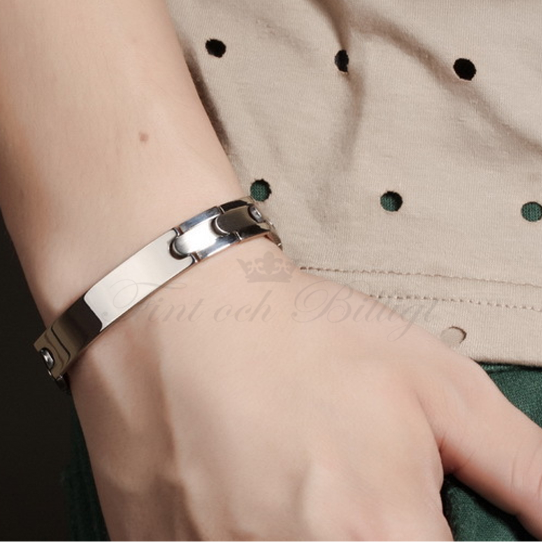 Glat Pansar Tag - ID-armbånd 316L rustfrit stålarmbånd 10MM*210MM - 4