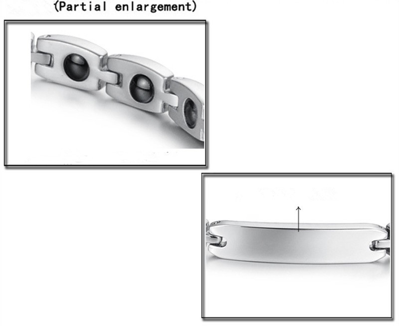 Next Level Energy Small - 316L magnetisk armbånd i rustfrit stål med energisten på indersiden 6mm*200mm - 5