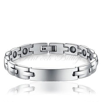 Next Level Energy Small - 316L magnetisk armbånd i rustfrit stål med energisten på indersiden 6mm*200mm