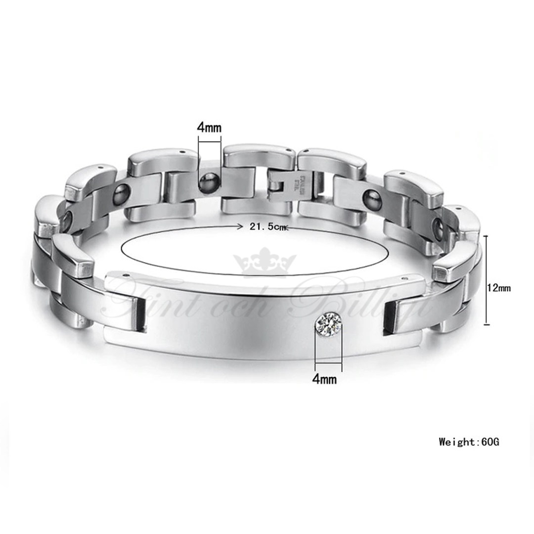 Magnetarmband - Cubic Zirconia 12mm*215mm - Sparkling Energy Big - 9