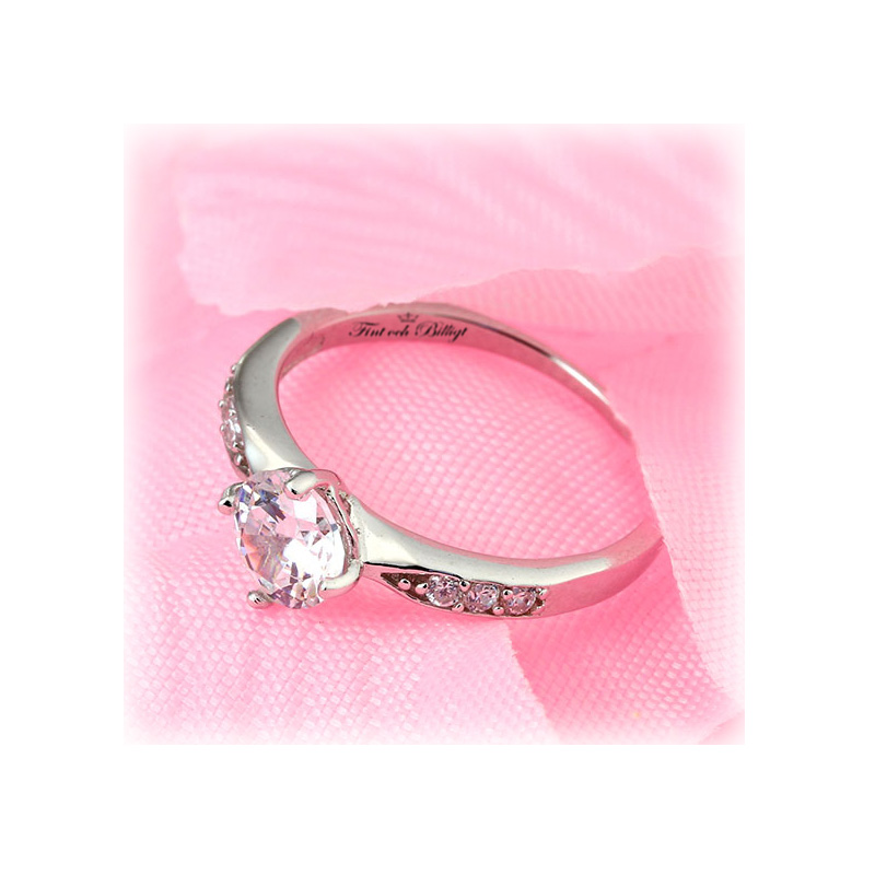 Silver Ring Princess - 925s 0.75CT CZ Diamond 6pcs. Sidestone - 4