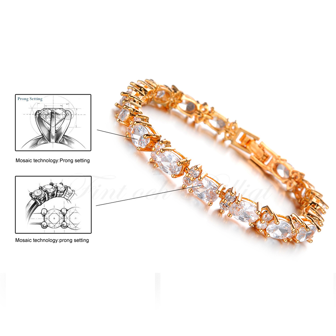 Tennis Bracelet Exquisite In Love - 18k Gold Plated AAA Zircon - 4