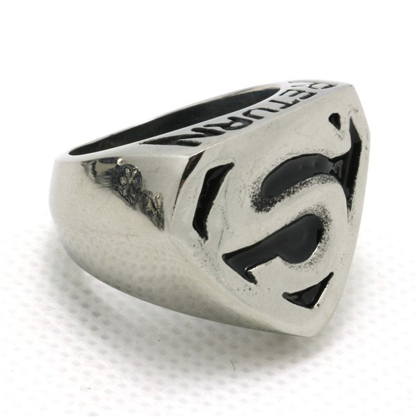Punk Ring - Stålmanden med Stor S 316L - Superman Return - 2