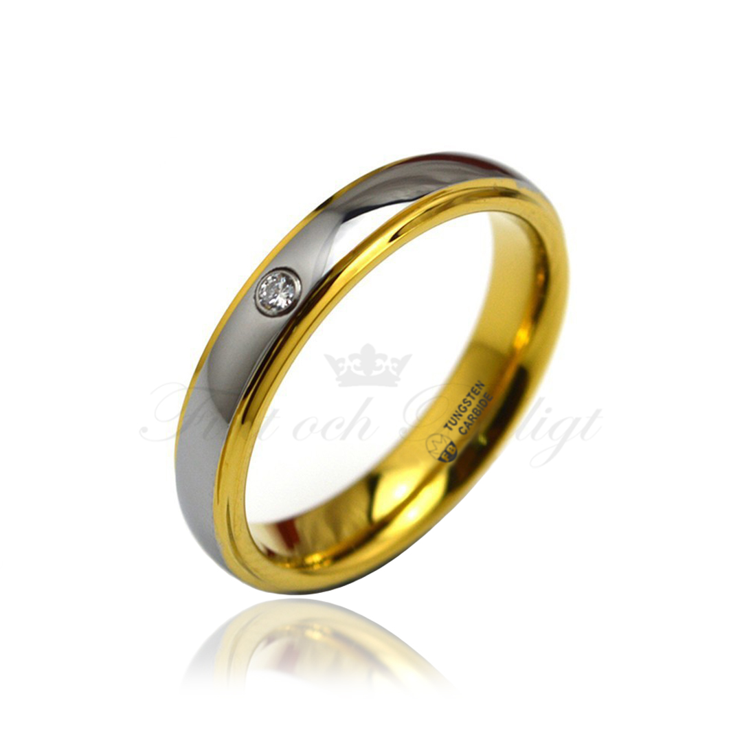 Ring - Impact Gold - 18k Gold Plated Tungsten Ring High Gloss - 3