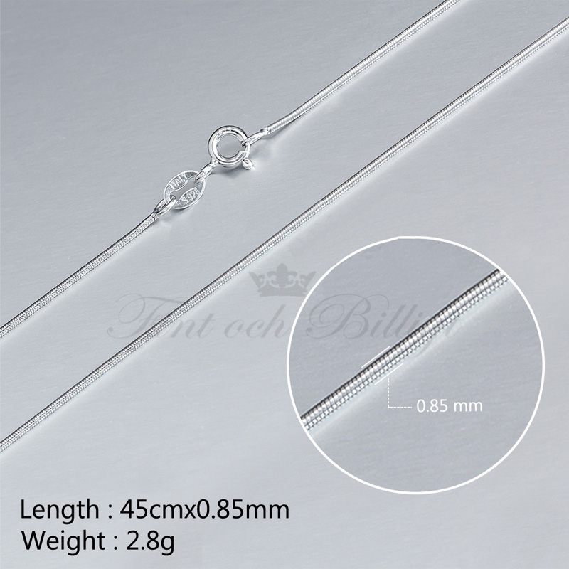 Silverhalsband Ormkedja - 925 Sterling Silver 0.85mm - 3
