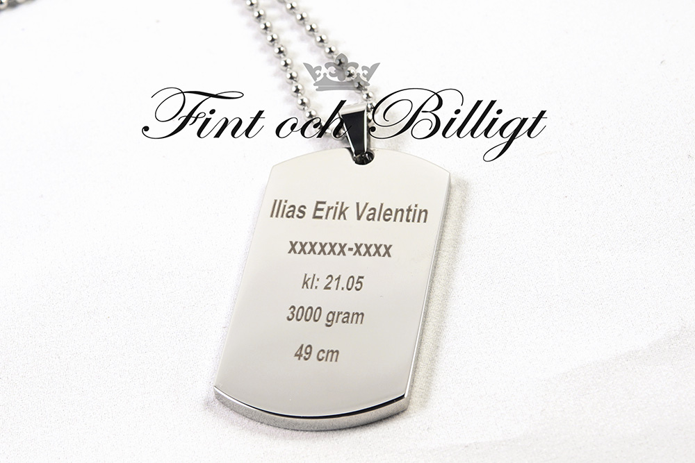DogTag Halsband - ID Bricka Modern 316L 28mm*48mm - Dog Tag 28 - 6