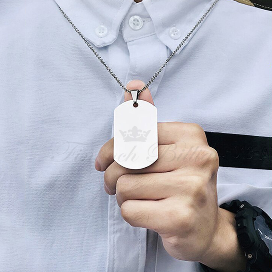 DogTag Halsband - ID Bricka Modern 316L 28mm*48mm - Dog Tag 28 - 10