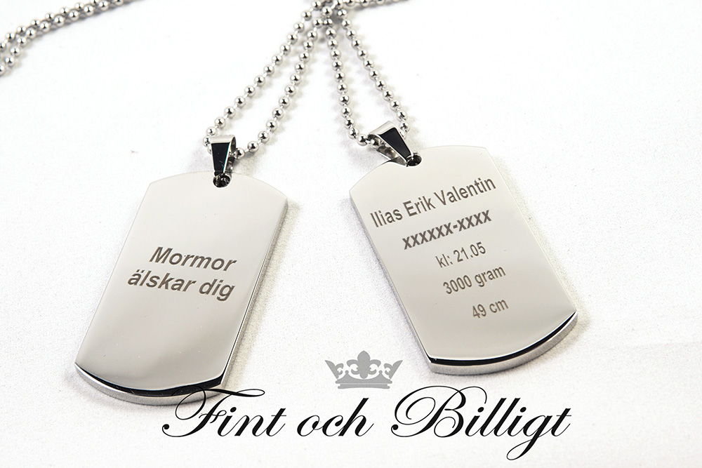 DogTag Halsband - ID Bricka Modern 316L 28mm*48mm - Dog Tag 28 - 5