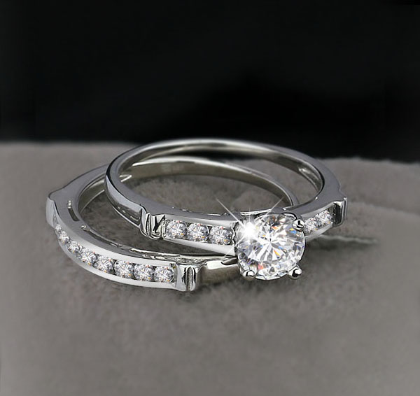 Heaven - Heavenly 925s sølvring (sæt) med rundskårne cubic zirconia - 3