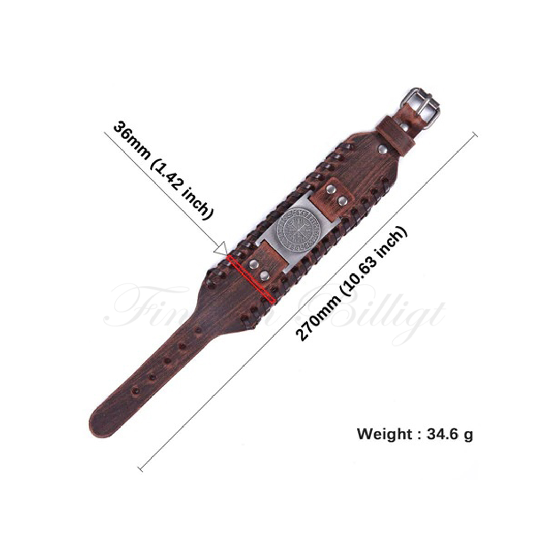 Vegvisir Viking Compass – Vikingarmband Futhark med Gravyr (Flera val) - 14